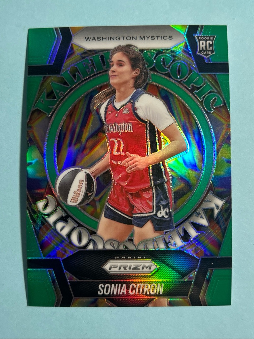 2025 Panini Green Prizm WNBA Kaleidoscopic Sonia Citron Mystics RC Rookie #13